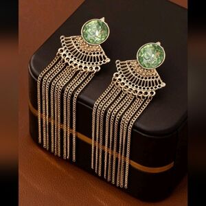 Tassel Gold Tone Drape Earrings